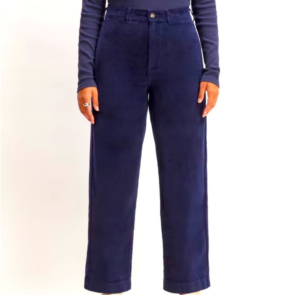 Everlane Navy Blue Corduroy Wide Leg Pants